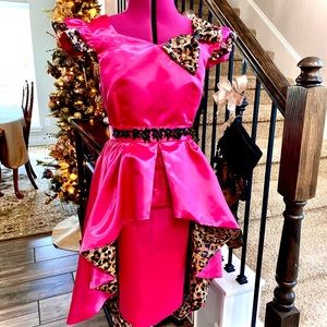 Girls Hot Pink-Leopard FFashion Pageant Dress NEW